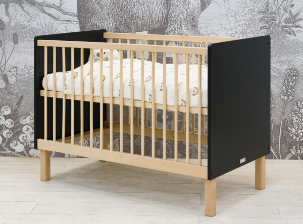 Bed 60x120 Floris Matt Black/Natural Bed 60x120 Floris Matt Black/Natural