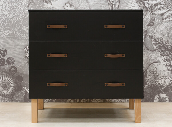 Dresser with 3 drawers Floris Matt Black/Natural Dresser with 3 drawers Floris Matt Black/Natural