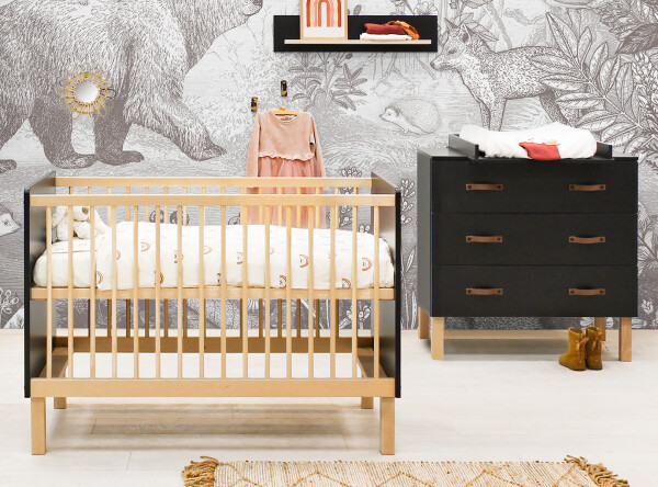 Floris 2-part nursery Matt Black/Natural Floris 2-part nursery Matt Black/Natural