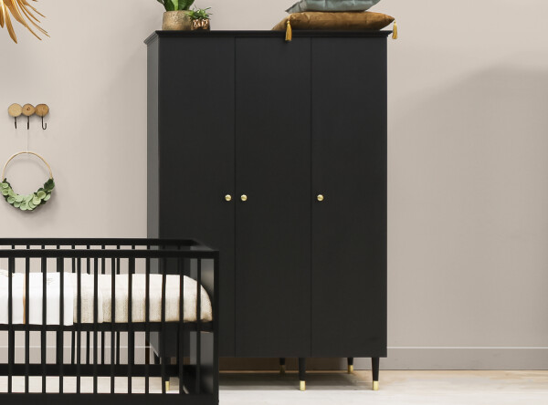 3-door wardrobe Cloë Matt Black 3-door wardrobe Cloë Matt Black
