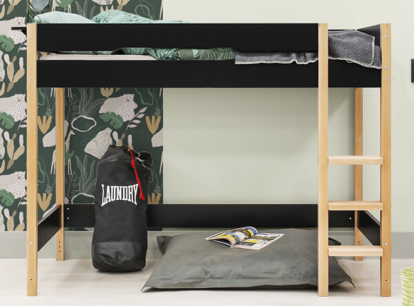 High sleeper 90x200 Lucas Matt Black/Natural High sleeper 90x200 Lucas Matt Black/Natural