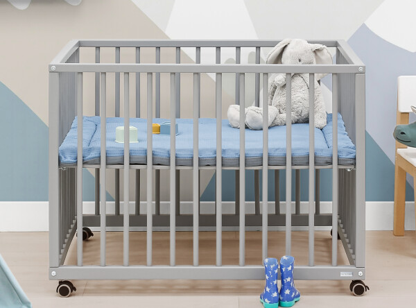 Playpen Nikki incl. wheels Grey Playpen Nikki incl. wheels Grey