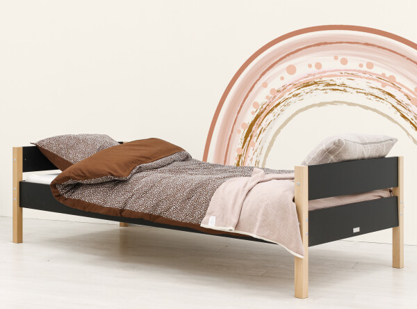 Bed 90x200 Lucas Mat Black/Natural Bed 90x200 Lucas Mat Black/Natural