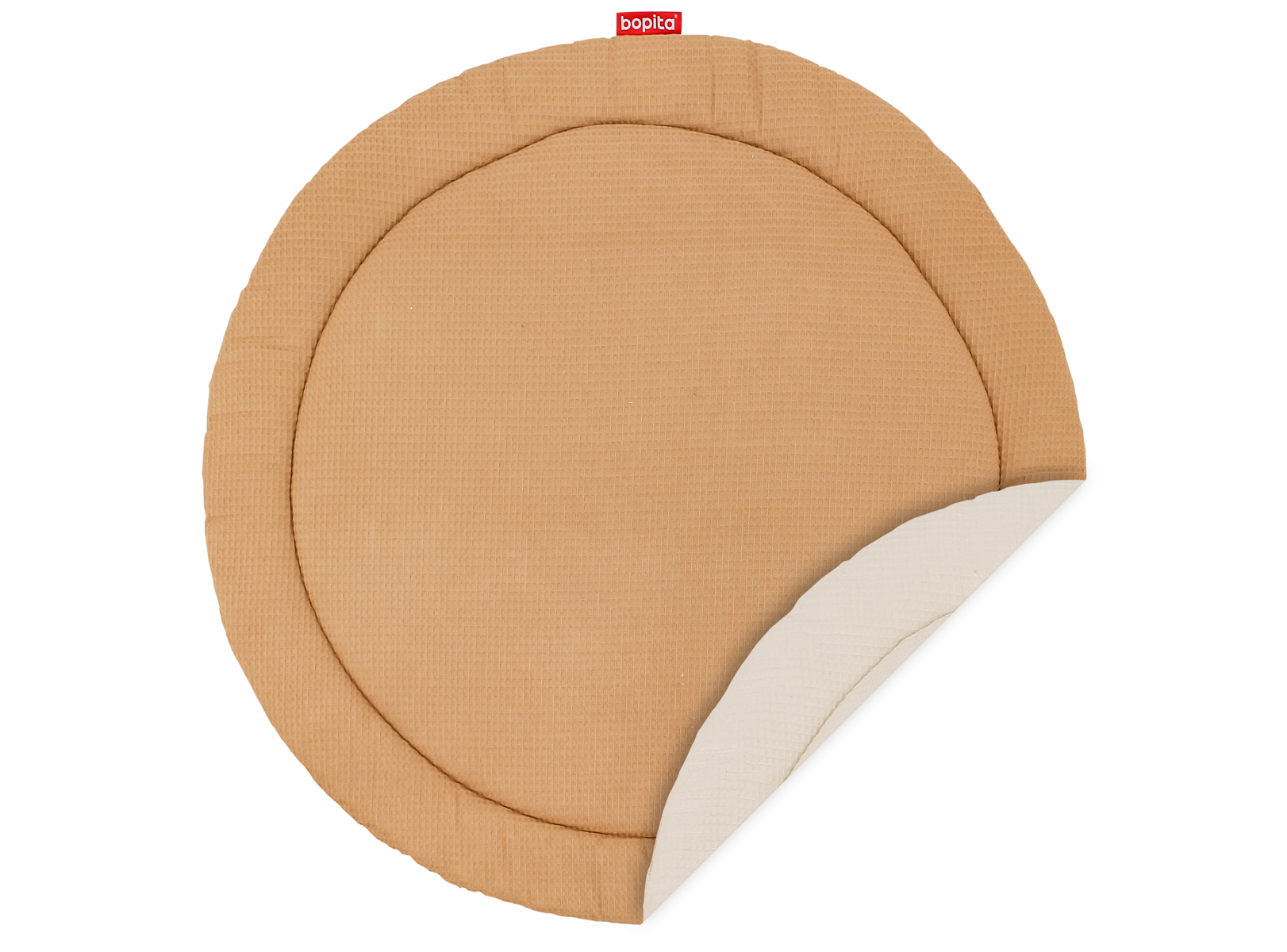 Bopita Rondo boxkleed wafel - Camel/Ecru