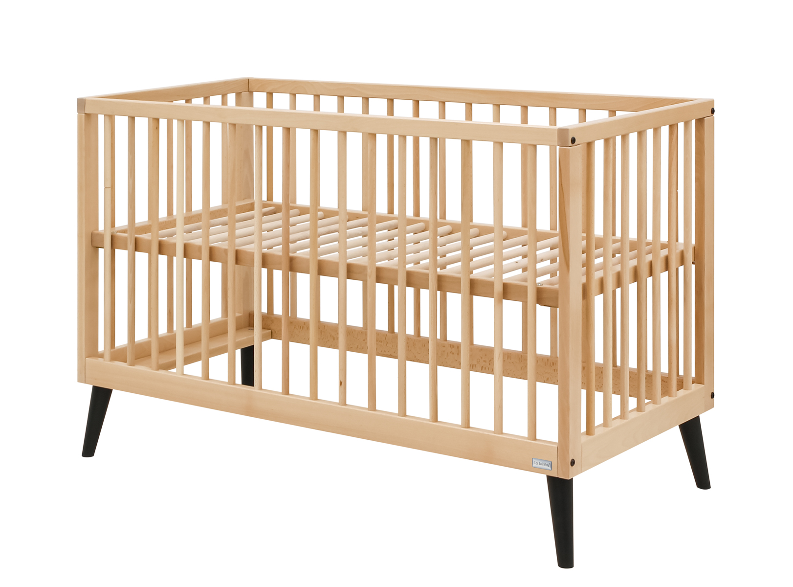 ToiToikids Fay bed 60x120 - Naturel/Mat Zwart