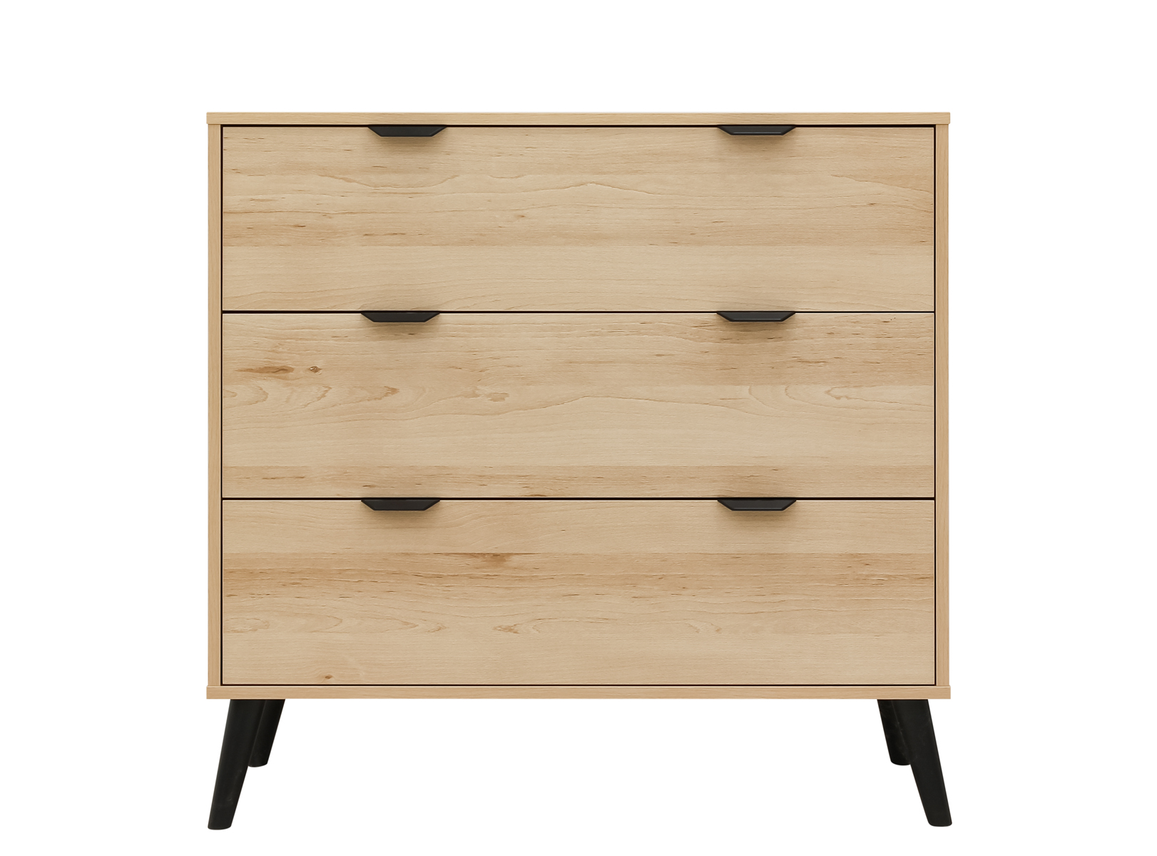 ToiToiKids Fay commode met 3 laden - Naturel/Mat Zwart