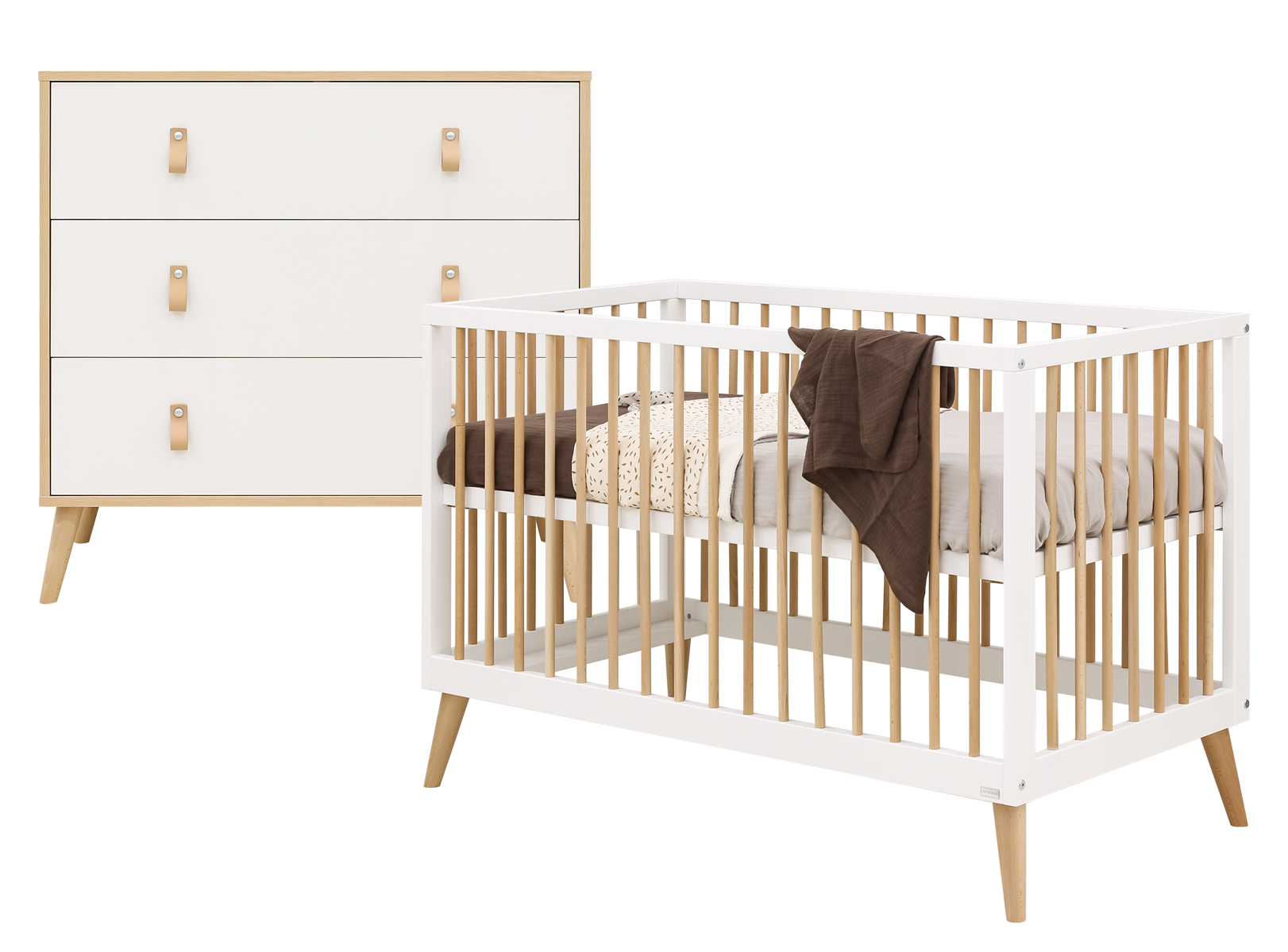 ToiToiKids Jort 2-delige babykamer - Wit/Naturel