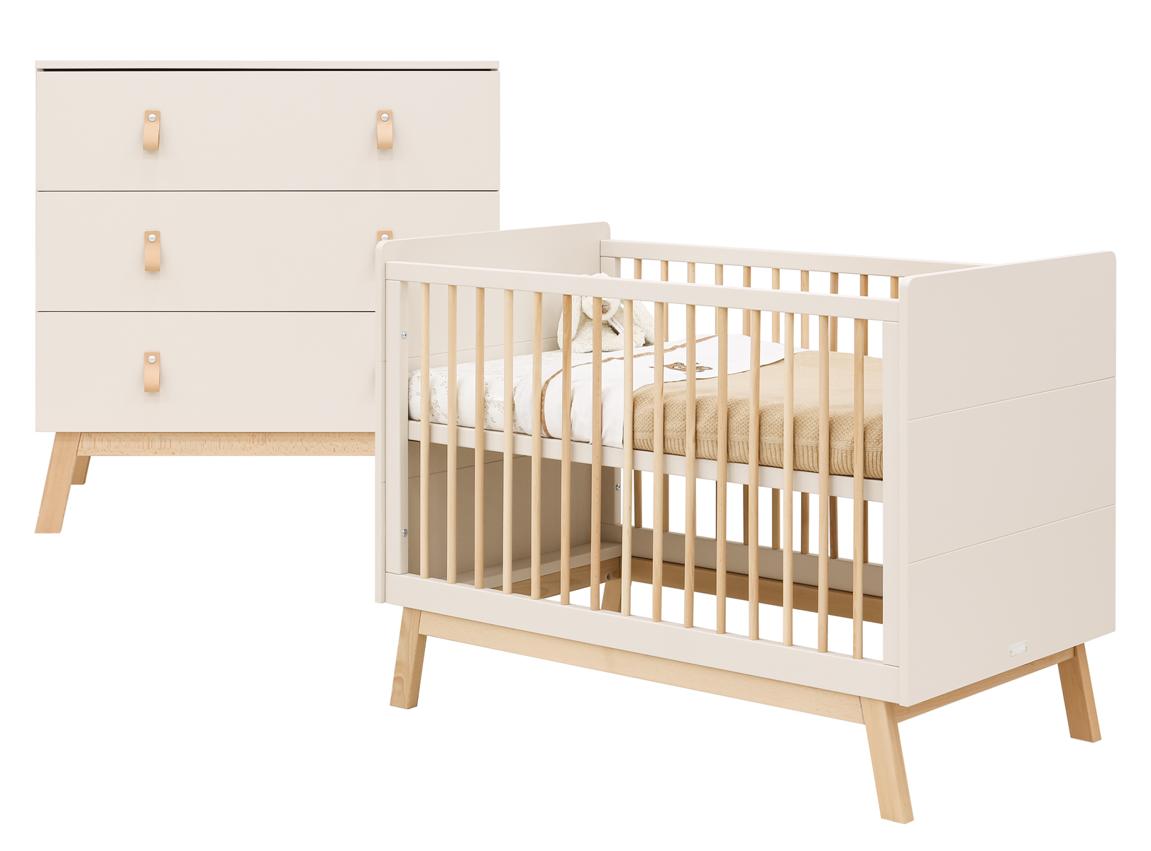 Bopita Lines 2-delige babykamer - Dune/Naturel