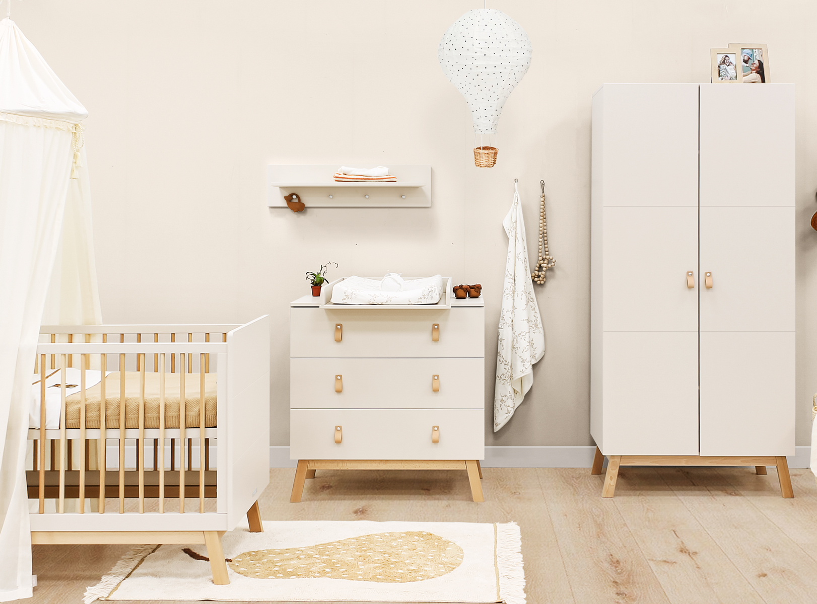 Bopita Lines 3-delige babykamer - Dune/Naturel