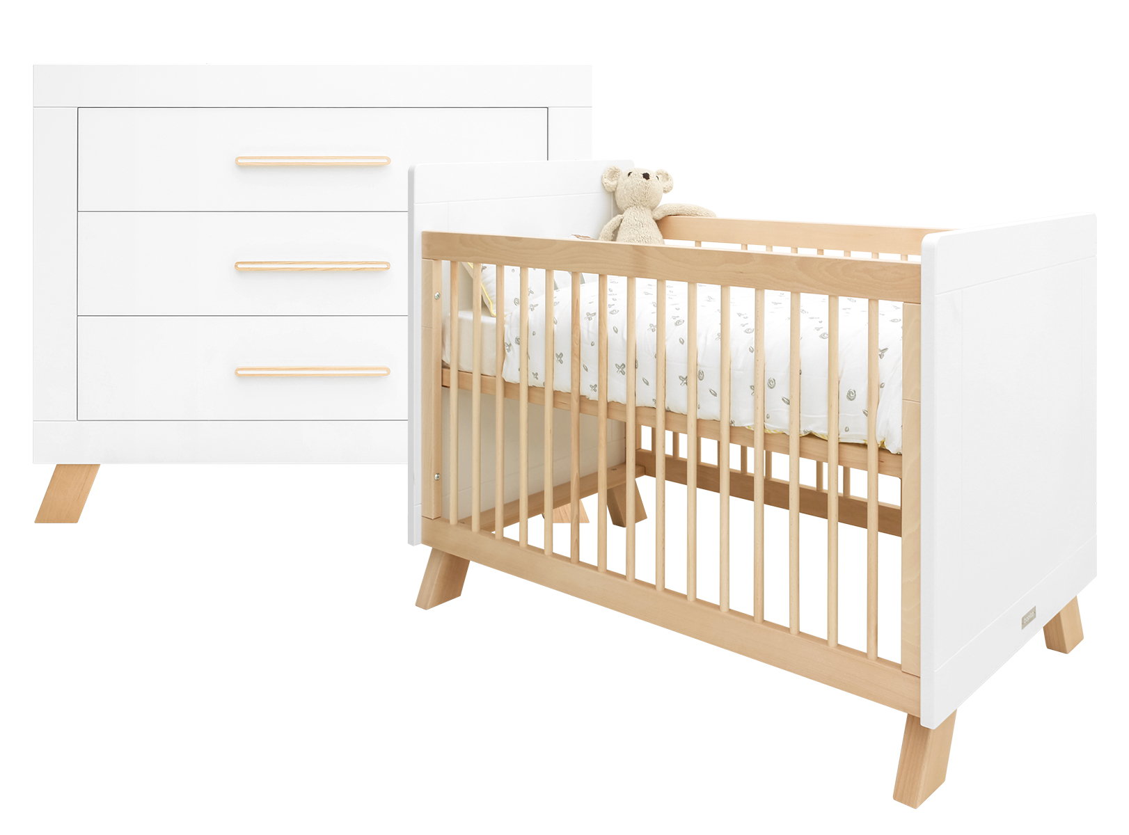 Bopita Lisa 2-delige babykamer - Wit/Naturel