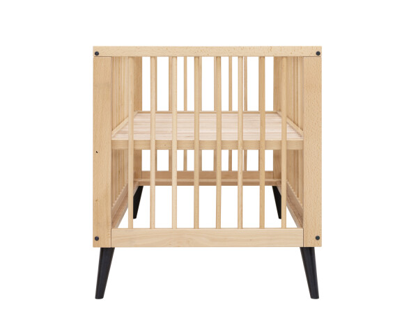 Fay 2 piece nursery furniture set with bench bed Natural/Matt Black