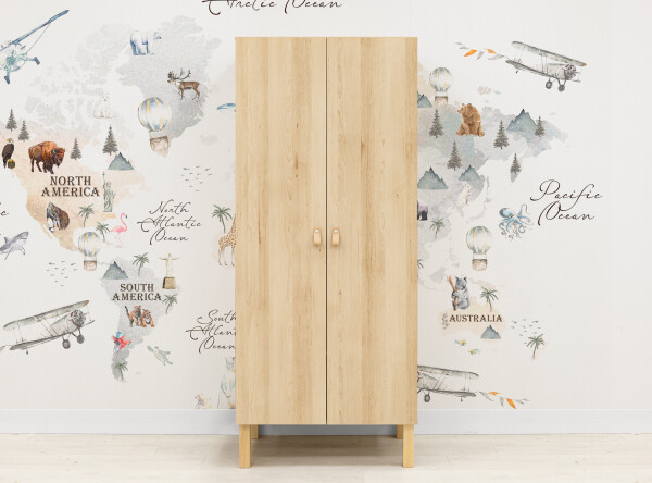 2-door wardrobe Toby Natural