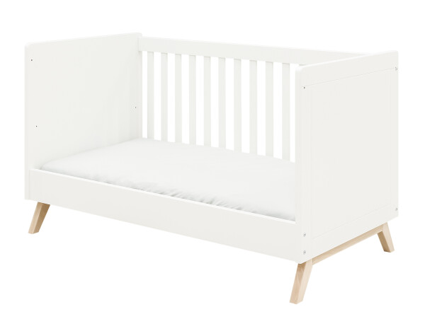 Fenna 3 piece nursery furniture set with bench bed White/Natural