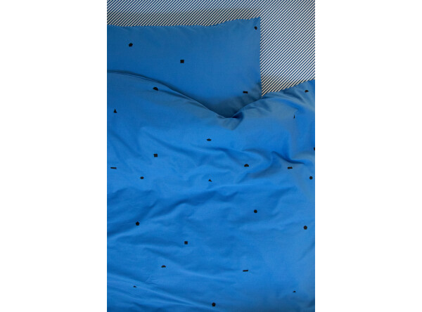 Bettbezug 140x220 verspielte Würfel auf kobaltblau