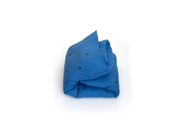 Duvet cover 140x220 playful cubes on cobalt blue