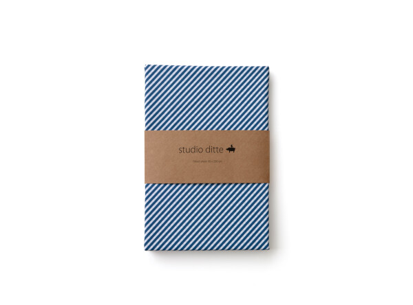 Fitted sheet 90x200 stripes night blue