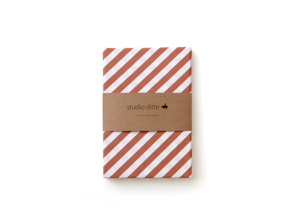 Fitted sheet 90x200 stripes rust brown