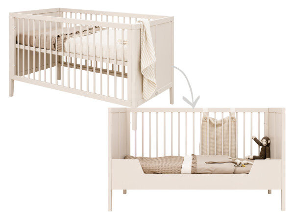 Vieve 2 piece nursery furniture set with bench bed Dune