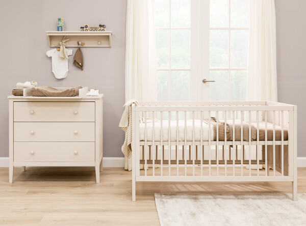 Vieve 2 piece nursery furniture set with bench bed Dune