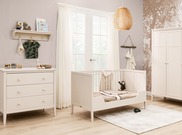 Vieve 3 piece nursery furniture set with bench bed Dune