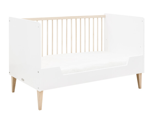 Indy 2 piece nursery furniture set XL with bench bed White/Natural