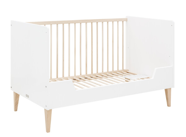 Indy 2 piece nursery furniture set XL with bench bed White/Natural