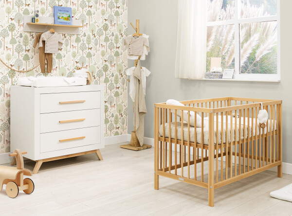 Toby/Fenna 2-pieza baby room Blanco/Natural