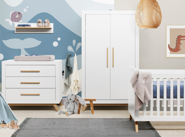 Fenna 3-delige babykamer Wit/Naturel Fenna 3-delige babykamer Wit/Naturel