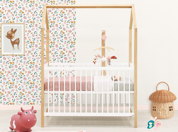 Bed 60x120 Homy Wit/Naturel Bed 60x120 Homy Wit/Naturel