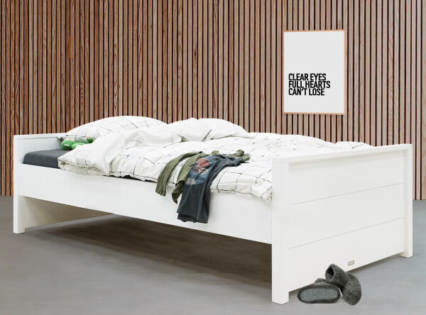 Bed 120x200 met laag hoofdeinde Bobby Wit Bed 120x200 met laag hoofdeinde Bobby Wit