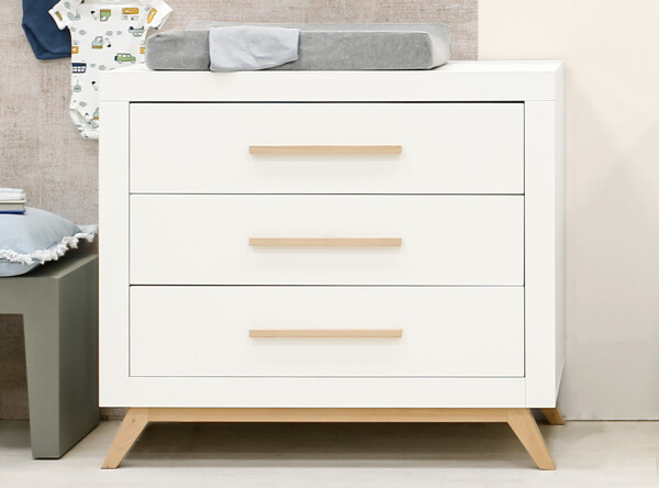 Commode met 3 laden Fenna Wit/Naturel Commode met 3 laden Fenna Wit/Naturel
