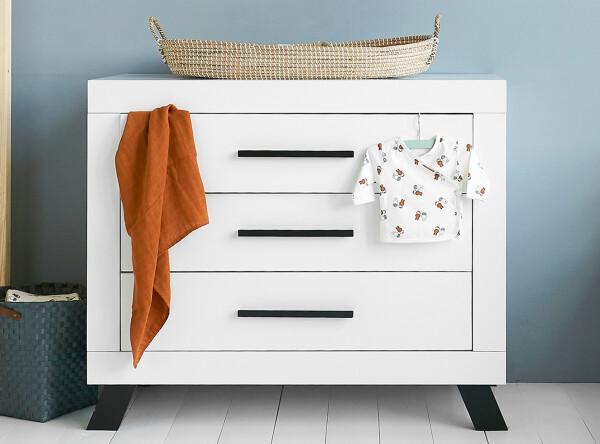 Commode met 3 laden Juno Wit/Zwart Commode met 3 laden Juno Wit/Zwart