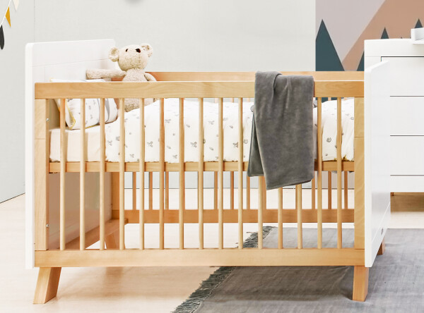 Bed 60x120 Lisa Wit/Naturel Bed 60x120 Lisa Wit/Naturel