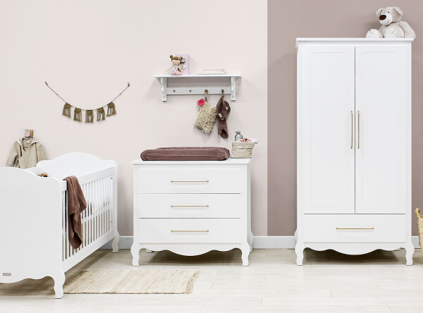 Elena 3 piece nursery furniture set with bench bed White Elena 3 piece nursery furniture set with bench bed White