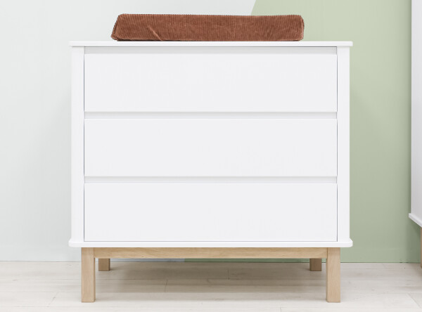 Dresser with 3 drawers Mika White/Oak