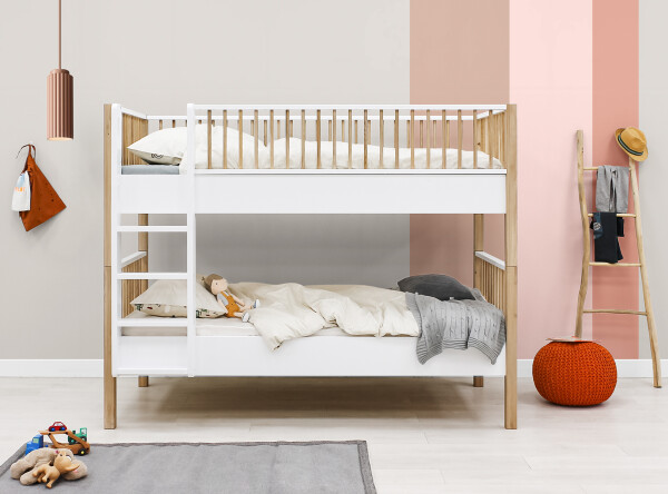 Combi-bunkbed 90x200 Mika White/Oak