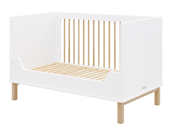 Mika 3 piece nursery furniture set with bench bed White/Oak