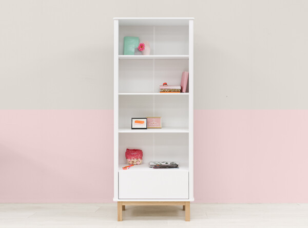 Boekenkast Mika Wit/Eiken Boekenkast Mika Wit/Eiken