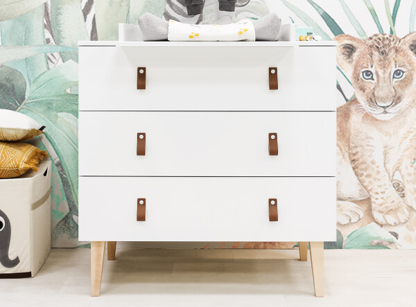 Commode met 3 laden Indy Wit/Naturel Commode met 3 laden Indy Wit/Naturel