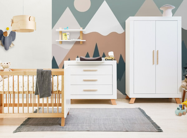 Lisa 3-delige babykamer Wit/Naturel Lisa 3-delige babykamer Wit/Naturel