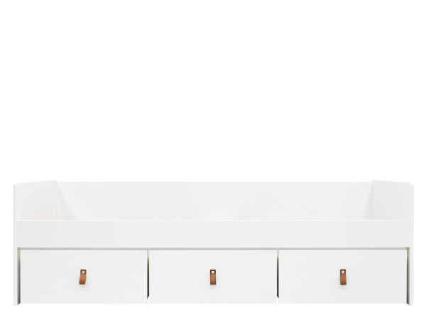 Bench bed 90x200 with 3 drawers Indy White/Natural