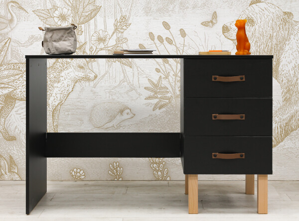 Writing desk Floris Matt Black/Natural