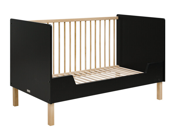 Floris 2 piece nursery furniture set with bench bed Matt Black/Natural
