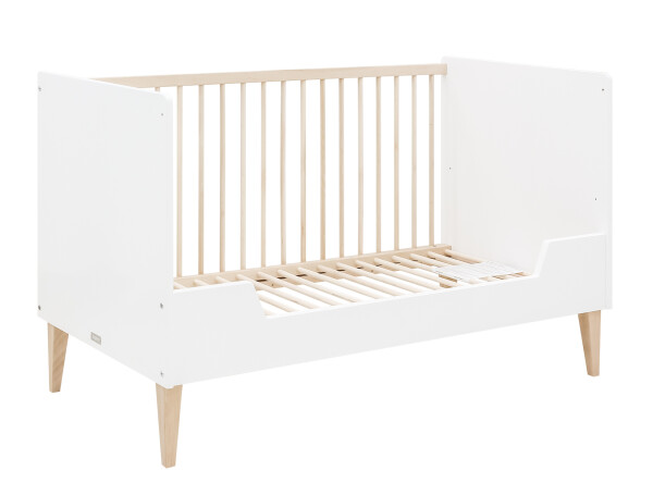 Indy 3 piece nursery furniture set with bench bed White/Natural