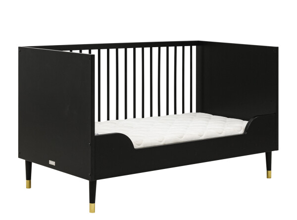 Cloë 2 piece nursery furniture set with bench bed Matt Black