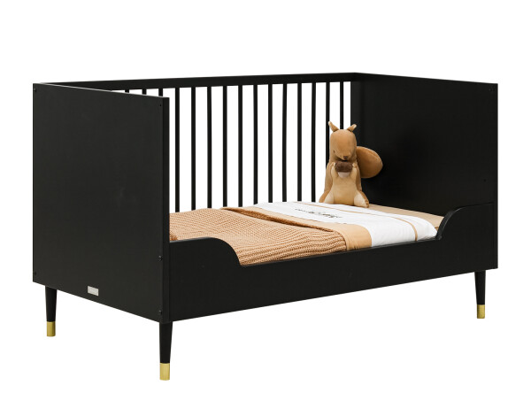 Cloë 3 piece nursery furniture set with bench bed Matt Black